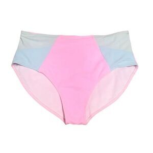 Pink Lily Women’s Pink & Blue Bikini Bottom Size XL NEW